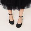 imageDREAM PAIRS Girls Dress Shoes Low Wedge Heels Ankle Strap Wedding Flower Party Pump for Toddler Little Big KidBlack