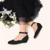 imageDREAM PAIRS Girls Dress Shoes Low Wedge Heels Ankle Strap Wedding Flower Party Pump for Toddler Little Big KidBlack