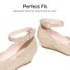 imageDREAM PAIRS Girls Dress Shoes Low Wedge Heels Ankle Strap Wedding Flower Party Pump for Toddler Little Big KidGold