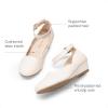 imageDREAM PAIRS Girls Dress Shoes Low Wedge Heels Ankle Strap Wedding Flower Party Pump for Toddler Little Big KidIvory