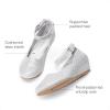 imageDREAM PAIRS Girls Dress Shoes Low Wedge Heels Ankle Strap Wedding Flower Party Pump for Toddler Little Big KidSilver