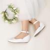 imageDREAM PAIRS Girls Dress Shoes Low Wedge Heels Ankle Strap Wedding Flower Party Pump for Toddler Little Big KidWhite