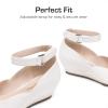 imageDREAM PAIRS Girls Dress Shoes Low Wedge Heels Ankle Strap Wedding Flower Party Pump for Toddler Little Big KidWhite