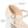 imageDREAM PAIRS Girls Dress Shoes Platform Square Toe High Heels Ankle Strap Party Wedding Flower Pump for Little Big KidIvory