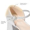 imageDREAM PAIRS Girls Dress Shoes Platform Square Toe High Heels Ankle Strap Party Wedding Flower Pump for Little Big KidSilver