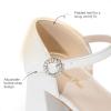 imageDREAM PAIRS Girls Dress Shoes Platform Square Toe High Heels Ankle Strap Party Wedding Flower Pump for Little Big KidWhite