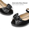 imageDREAM PAIRS Girls Heels Dress Shoes Flats for Wedding Bow Flower Princess Shoes for Little KidBig KidBlackpu