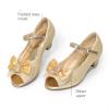 imageDREAM PAIRS Girls Heels Dress Shoes Flats for Wedding Bow Flower Princess Shoes for Little KidBig KidGoldglitter