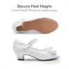 imageDREAM PAIRS Girls Heels Dress Shoes Flats for Wedding Bow Flower Princess Shoes for Little KidBig KidWhitepu