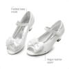 imageDREAM PAIRS Girls Heels Dress Shoes Flats for Wedding Bow Flower Princess Shoes for Little KidBig KidWhitepu