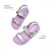 imageDREAM PAIRS Girls Sandals Casual Open Toe Two Adjustable Strapped Sandals with Hook and Loop for Little KidBig KidRainbow
