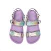 imageDREAM PAIRS Girls Sandals Casual Open Toe Two Adjustable Strapped Sandals with Hook and Loop for Little KidBig KidRainbow