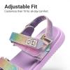 imageDREAM PAIRS Girls Sandals Casual Open Toe Two Adjustable Strapped Sandals with Hook and Loop for Little KidBig KidRainbow