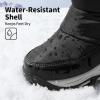 imageDREAM PAIRS Kids Waterproof Snow Boots with Hook and Loop Mid Calf Faux Fur Lining Winter BootsBlack