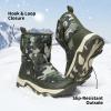 imageDREAM PAIRS Kids Waterproof Snow Boots with Hook and Loop Mid Calf Faux Fur Lining Winter BootsCamoGreen