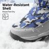imageDREAM PAIRS Kids Waterproof Snow Boots with Hook and Loop Mid Calf Faux Fur Lining Winter BootsCamouflageBlue
