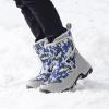 imageDREAM PAIRS Kids Waterproof Snow Boots with Hook and Loop Mid Calf Faux Fur Lining Winter BootsCamouflageBlue