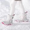 imageDREAM PAIRS Kids Waterproof Snow Boots with Hook and Loop Mid Calf Faux Fur Lining Winter BootsGrayWhiteRed
