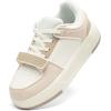imageDREAM PAIRS Women Platform Chunky Sneakers Leather Oli Casual Fashion SneakerWhiteBeige