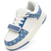 imageDREAM PAIRS Women Platform Chunky Sneakers Leather Oli Casual Fashion SneakerWhiteBlue