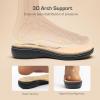 imageDREAM PAIRS Womens Arch Support Sandals Comfortable Open Toe Dress Flats Walking Sandals For SummerNude