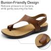 imageDREAM PAIRS Womens Comfortable Cork Footbed Arch Support Sandals Casual to Dressy Thong Walking Flat Sandals for SummerBrown