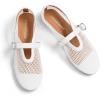 imageDREAM PAIRS Womens Round Toe Mary Jane Ballet FlatsWhite