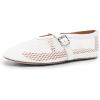 imageDREAM PAIRS Womens Round Toe Mary Jane Ballet FlatsWhite