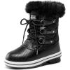 imageDREAM PAIRS Cozy Kids Snow Boots Warm amp WaterResistant Winter Boots with Faux Fur for AllDay Play NonSlip Mid Calf BootsBlack