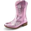imageDREAM PAIRS Girls Cowboy Boots Floral Embroidered Classic Western Cowgirl Boots Square Toe Mid Calf Side Zipper Horsing Party ToddlerLittleBig KidsPurple