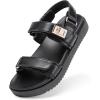 imageDREAM PAIRS Girls Sandals Casual Open Toe Two Adjustable Strapped Sandals with Hook and Loop for Little KidBig KidBlack