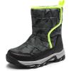 imageDREAM PAIRS Kids Waterproof Snow Boots with Hook and Loop Mid Calf Faux Fur Lining Winter BootsCamouflageGray