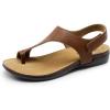 imageDREAM PAIRS Womens Comfortable Cork Footbed Arch Support Sandals Casual to Dressy Thong Walking Flat Sandals for SummerBrown