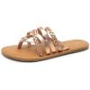 imageDREAM PAIRS Womens Flip Flops Round Toe Multi Strap lightweight Summer Beach Flat Casual Thong SandalsRose Gold