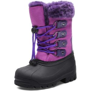 imageDREAM PAIRS Boys amp Girls Waterproof Winter Snow Boots for Little KidBig KidPurple