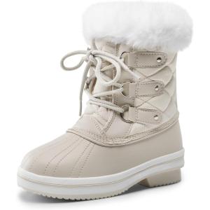 imageDREAM PAIRS Cozy Kids Snow Boots Warm amp WaterResistant Winter Boots with Faux Fur for AllDay Play NonSlip Mid Calf BootsOffwhite