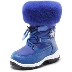 imageDREAM PAIRS Girls Toddler Snow Boots Slip Resistant Faux Fur Lined Mid Calf Little Kids Winter ShoesRoyal Blue