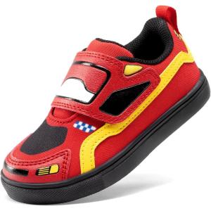 imageDREAM PAIRS Toddler Boys Sneakers Little Kids Shoes Fun Cartoon Cute Causal Walking Hook and Loop LightweightRed