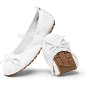 imageDREAM PAIRS Toddler Little Girls Ballet Flats Dress Shoes Mary Janes Ballerina ShoesWhite