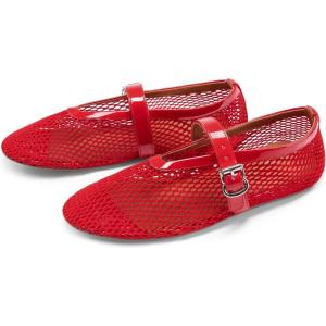 imageDREAM PAIRS Womens Round Toe Mary Jane Ballet FlatsRed