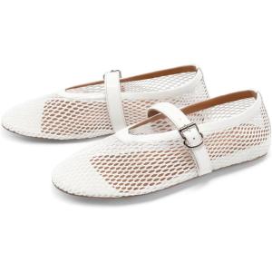 imageDREAM PAIRS Womens Round Toe Mary Jane Ballet FlatsWhite