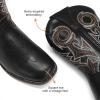 imageDREAM PAIRS Boys Cowboy Boots Kids Classic Western Boots Square Toe Girls Cowgirl Boots for ToddlerLittle KidBig KidBlack