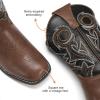 imageDREAM PAIRS Boys Cowboy Boots Kids Classic Western Boots Square Toe Girls Cowgirl Boots for ToddlerLittle KidBig KidBlackBrown