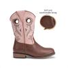 imageDREAM PAIRS Boys Cowboy Boots Kids Classic Western Boots Square Toe Girls Cowgirl Boots for ToddlerLittle KidBig KidPink