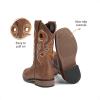 imageDREAM PAIRS Boys Cowboy Boots Kids Classic Western Boots Square Toe Girls Cowgirl Boots for ToddlerLittle KidBig KidTan