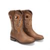 imageDREAM PAIRS Boys Cowboy Boots Kids Classic Western Boots Square Toe Girls Cowgirl Boots for ToddlerLittle KidBig KidTan