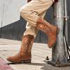 imageDREAM PAIRS Boys Cowboy Boots Kids Classic Western Boots Square Toe Girls Cowgirl Boots for ToddlerLittle KidBig KidTan