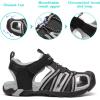 imageDREAM PAIRS Boys Girls Outdoor Summer Sport Athletic Sandals for ToddlerLittleBig KidBlackLightGrey