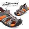 imageDREAM PAIRS Boys Girls Outdoor Summer Sport Athletic Sandals for ToddlerLittleBig KidDarkGreyOrange