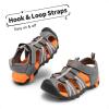 imageDREAM PAIRS Boys Girls Outdoor Summer Sport Athletic Sandals for ToddlerLittleBig KidDarkGreyOrange
